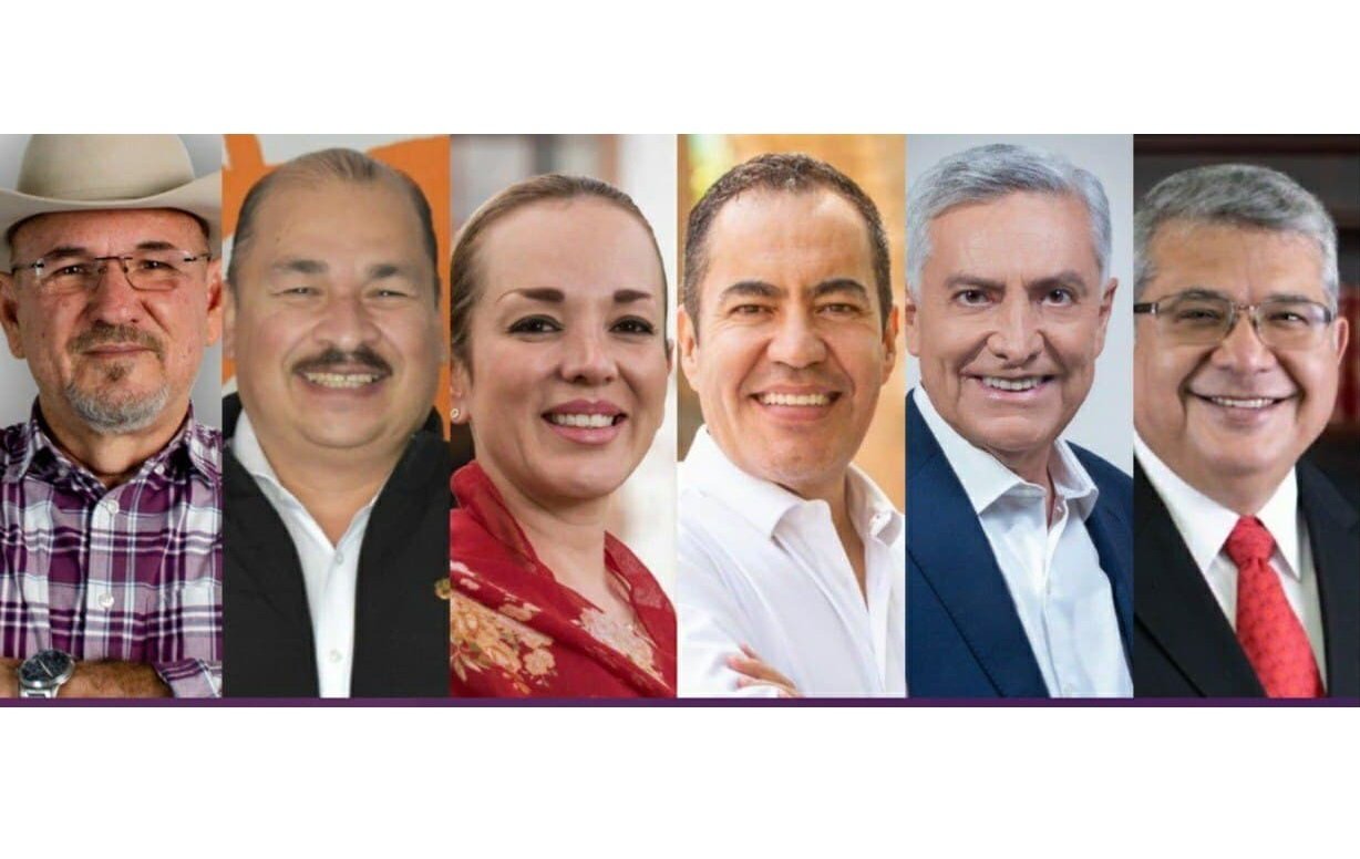 imagen de los seis participantes del primer debate