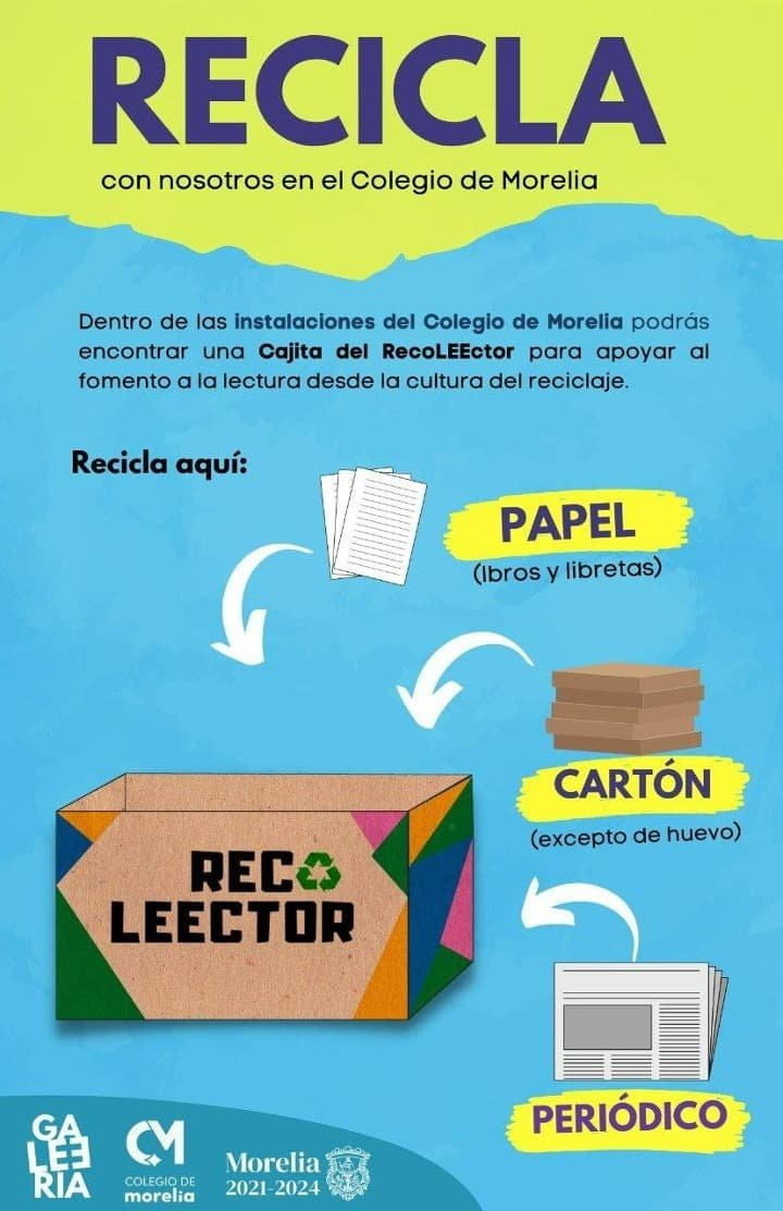 Poster del RecoLeector de papel del Colegio de Morelia
