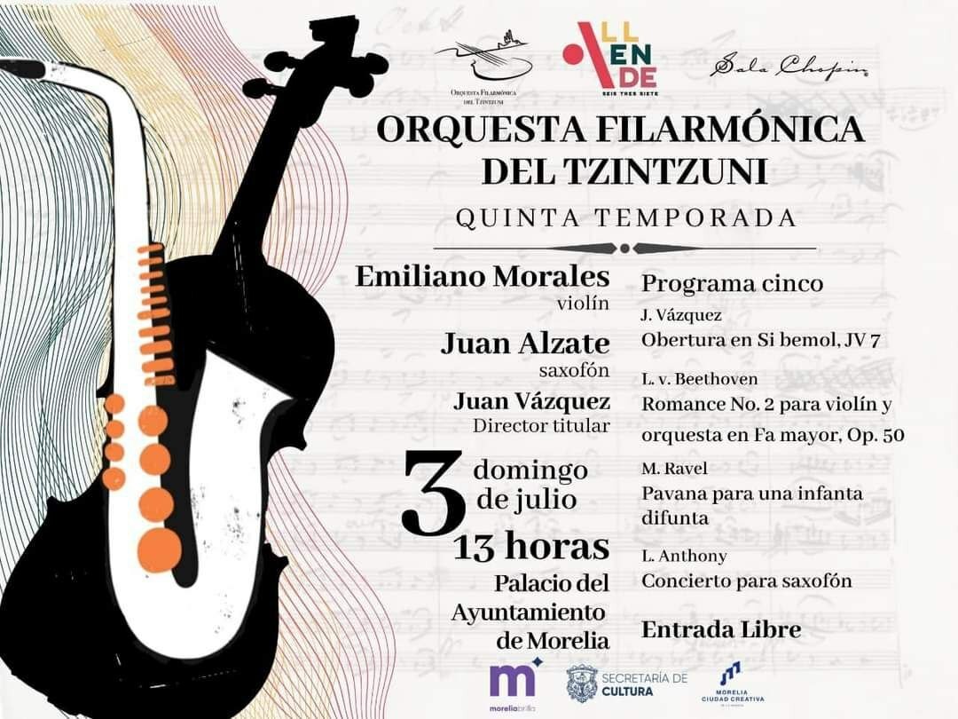 Invita SeCultura a concierto de la Orquesta Filarmónica del Tzintzuni
