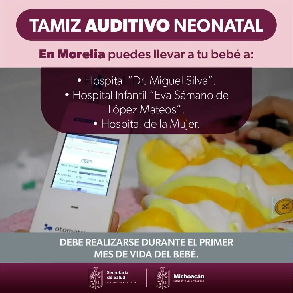 Hospital de la Mujer detecta sordera en recién nacidos con tamiz especializado
