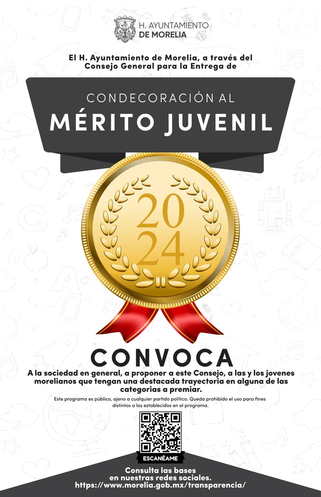 Abren la convocatoria al Mérito Juvenil 2024