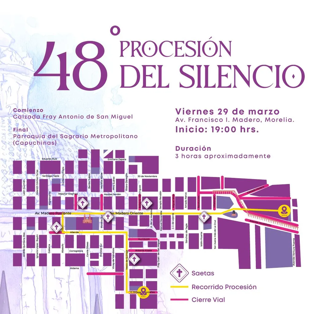 Gobierno de Morelia anuncia cierre de calles por Procesión del Silencio