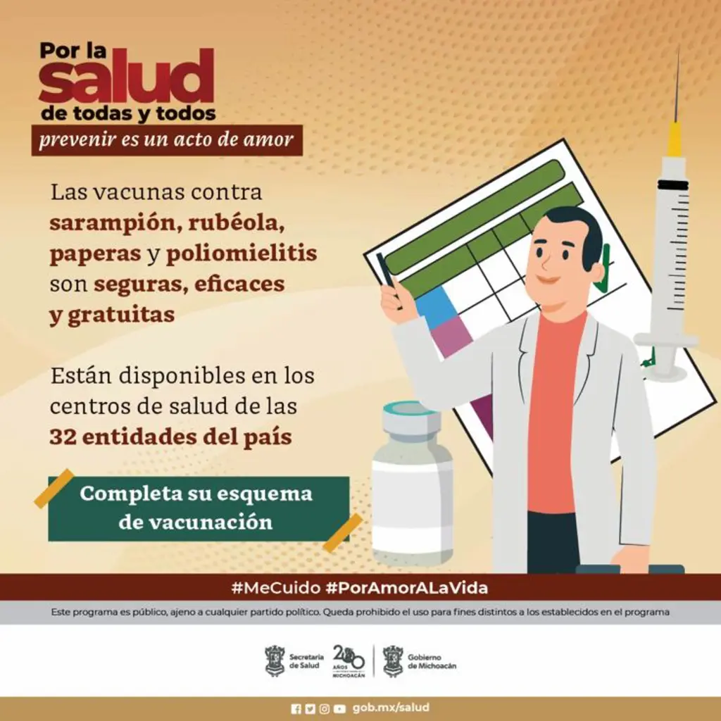 Centro de salud de Uruapan completa vacunas en menores de 0 a 9 años