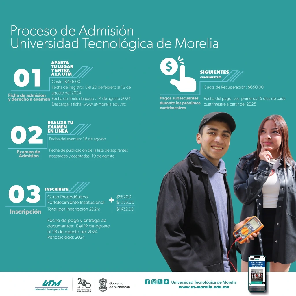Inició el proceso de admisión a la UTM