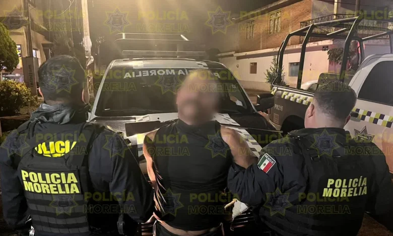 Policía Morelia detiene a sujeto por disparar un arma de fuego en vía pública