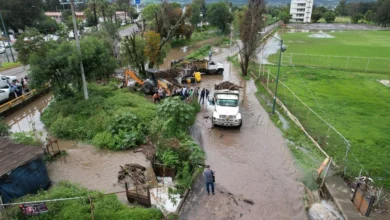 Siguen limpiando el dren Barajas de Morelia