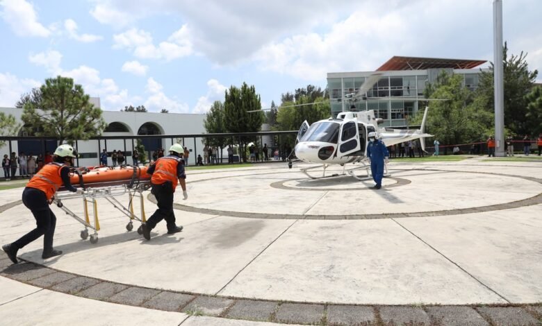 Con unidades terrestres y helicóptero, realizó PC simulacro en la UMSNH