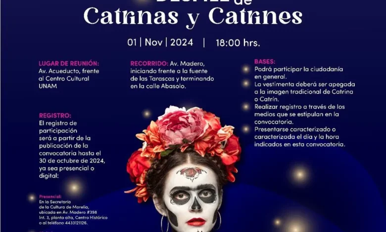 El Gobierno de Morelia abre convocatoria para participar en el Desfile de Catrinas