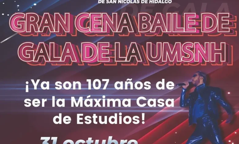 La UMSNH invita a la Cena de Gala por su 107 aniversario