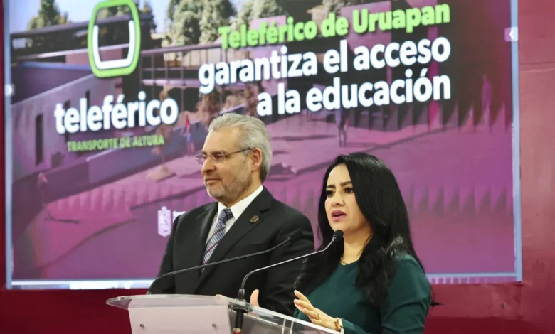 Teleférico de Uruapan garantizará el acceso a la educación de más de 64 mil estudiantes, dice Bedolla