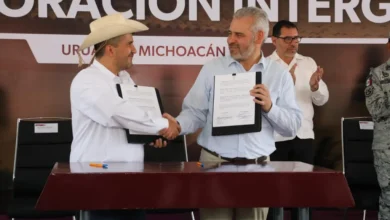 Bedolla y Manzo firman convenio para fortalecer la seguridad en Uruapan
