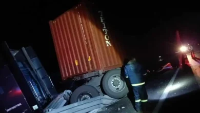 Chocó tráiler en la Pátzcuaro-Cuitzeo