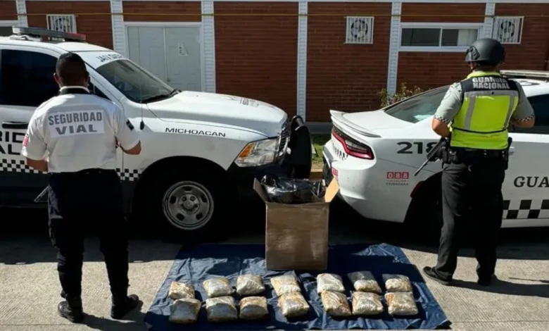 Decomisaron 10 kilos de droga en una paquetería de Uruapan