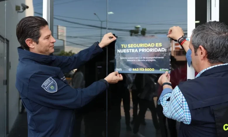 Policía Morelia refuerza servicio de acompañamiento bancario por la temporada navideña