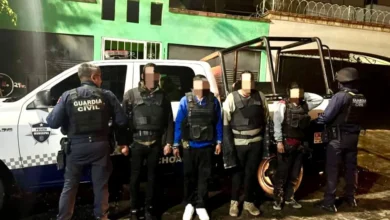 Detuvieron a cuatro en el centro de Queréndaro con armas prohibidas